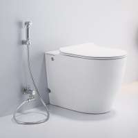 tankless pulse flushing floor mount  water closet round shape toilet for mini bathroom small size space